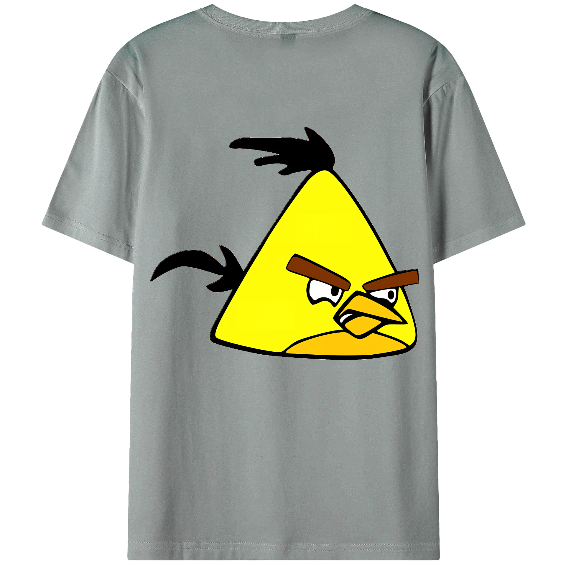 （画像用） Angry Birds アングリーバード 綿100％ メンズ半袖Tシャツ（バックプリント） 通気性